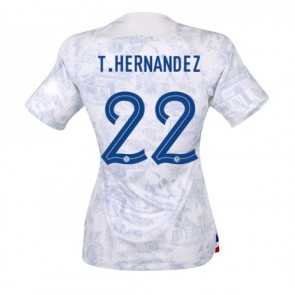 Francja Theo Hernandez #22 Koszulka Wyjazdowych Kobiety MŚ 2022 Krótki Rękaw